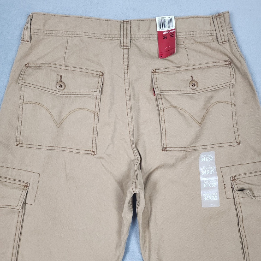 Levis Cargo Pants Mens Size 34x32 Khaki Loose Straight Workwear Utility NWT - Picture 6 of 6